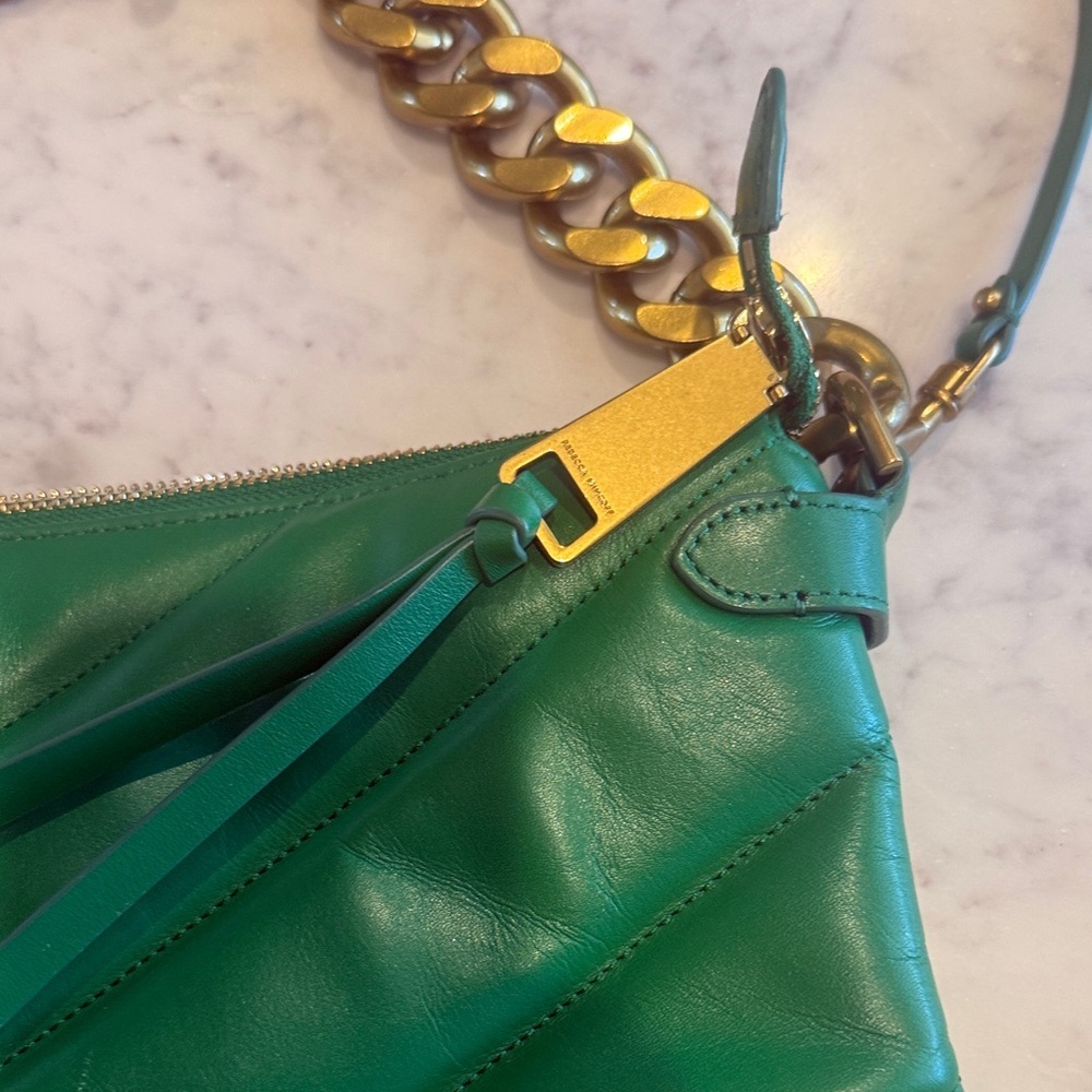 Rebecca Minkoff Green Crossbody Bag with Gold Chain - Picture 6 of 12